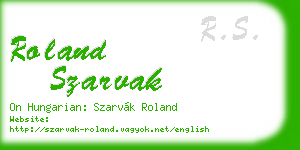 roland szarvak business card